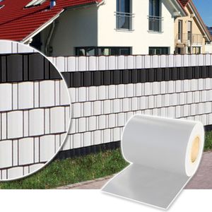 Sichtschutz Rolle 35m blickdicht PVC Zaunfolie Sichtschutzfolie Windschutz für Doppelstabmatten Zaun Sichtschutzrolle - Weiss