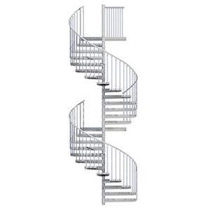 Spindeltreppe Ø 180 cm | Höhen: 540-584 cm | Ausstattung Premium | Stahlstufe