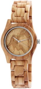 Excellanc Damen Uhr Holz Gliederarmband 1800156-001 Holzuhr hellbraun