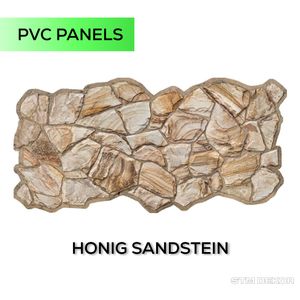 3D PVC Wandpaneele / Deckenpaneele, Honig Sandstein, 1 Platte, Steinoptik | STM