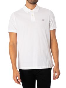GANT Reguläres Shield-Pique-Poloshirt, Weiß XXL