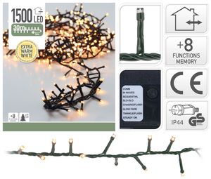 Nampook Weihnachtsbeleuchtung – 30 Meter – extra warmweiß – Microcluster – 1500 LED-Lichter