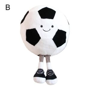 Weich gefülltes Basketball- und Fußball-Sportspielzeugkissen, Baby-Plüschtier, Home-Cartoon-Simulations-Basketballkissen 28 cm（Fußball）