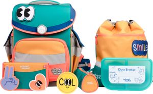 School Mood Timeless Pro 6-teiliges Schulranzen-Set - Happy Emerald
