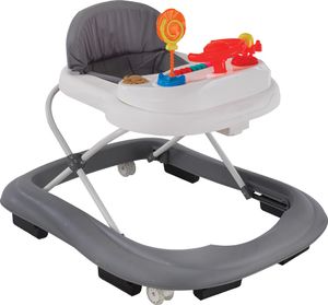 Lauflernhilfe Baby Lauflernwagen Walker Gehfrei Kindersitz Höhenverstellbar mit Spielzeug Funktionen Grau