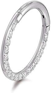 Karisma Titan G23 Hinged Segmentring Charnier/Conch Clicker Ring Piercing Ohrring Zirkonia Stärke 1,2mm - 10mm