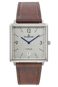 Dugena 4461141 Armbanduhr Mannheim Titan mit Lederband Braun