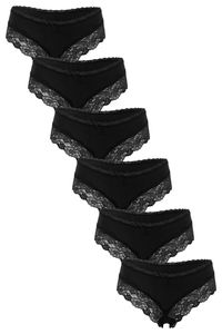 Fabio Farini - 6 Stück Damen Unterhosen - Frauen Brasilslip aus Baumwolle mit floraler Spitze am Beinabschluss Größe: 38