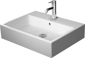 Duravit Waschtisch VERO AIR mit Überlauf, Hahnlochbank, 600 x 470 mm ohne Hahnloch weiß