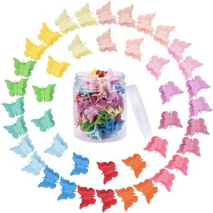 Schmetterlings-Haarspangen für Mädchen, Frauen, 72-teilige kleine Haar-Klauen-Clips mit Box-Paket, niedliche rutschfeste Mini-Kunststoff-Backenclips, 18 verschiedene Farben