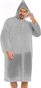 Ultralight Verdickter Wasserdichter Regenmantel mit Kapuze, Tragbarer Regenponcho , Ideal für Wandern, Reisen, Angeln, Camping, nur 148 g (Grau)