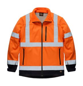 Dickies Warnschutz Softshelljacke wasserdicht, Farbe:orange, Größe:XL