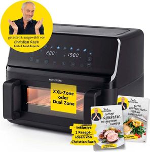 GOURMETmaxx Heißluft-Fritteuse Vario-Doppelkammer 9l