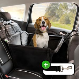 Jon Berg Extra Stabiler Hunde Autositz - Premium Sitz für kleine und mittlere Hunde mit Sicherheitsgurt - wasserdichter Hundeautositz für den Rücksitz