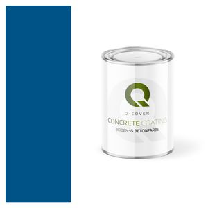Q-COVER Bodenfarbe Betonfarbe Garagenboden Bodenbeschichtung für Innen- und Außenflächen Kellerfarbe Fußbodenfarbe Blau 0,9L