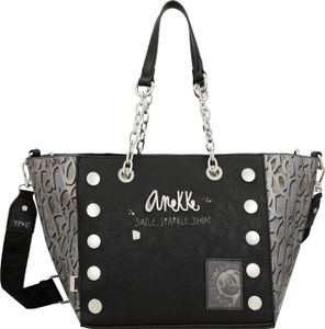 Anekke Shopper Umhängetasche Core Crust Tote Bag Black schwarz blaugrau Anekke Shopper Umhängetasche Core Crust Tote Bag Black schwarz blaugrau