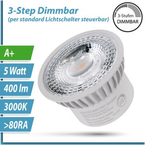 10x LED Modul warmweiß flach Dimmbar mit Lichtschalter 100-50-10% Deckenstrahler Einbauleuchte Einbauspot Ersatz für GU10