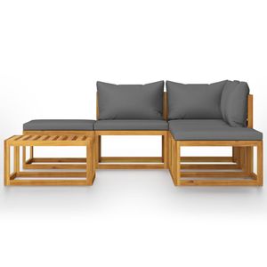 Sitzgruppe Garten HOMMIE, NEU 6-tlg. Lounge-Möbel Set mit Auflagen Massivholz Akazie, Gartengruppe Sitzgarnitur Terassenmöbel im Zeitlose Qualität