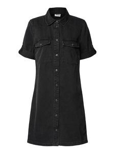 Midi Jeans Kleid Denim Dress Modisches Kurzarm Shirtkleid | M