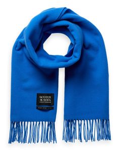 SCOTCH & SODA Schal Virgin Wool Fringed Woven Scarf Rhythm Blue blau