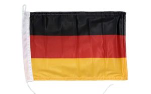 Deutschland Flagge 20 x 30 cm  für Boot und Yacht, aus Polyester UV-beständig, Bootsflagge
