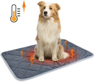 Selbstheizende Decke für Katzen & Hunde, Haustiere Wärmematte, Waschbare Welpen Thermodecke, Selbstwärmende rutschfest Wärme Hundematte, Größe XXL 115x72cm