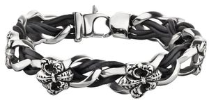 Police Jewellery Superrior Uni Edelstahl & Leder Armband PJ.25690BLB/01-S