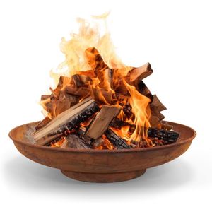 Ohnivá mísa HEAT 90 cm - zahradní ohnivá mísa - venkovní ohniště a ohnivý sud - ohnivá mísa s volitelným grilovacím roštem z vysoce kvalitní oceli - ohnivý koš na zahradu - 90x90x16 cm