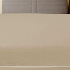 vidaXL Spannbettlaken Jersey Taupe 140x200 cm Baumwolle