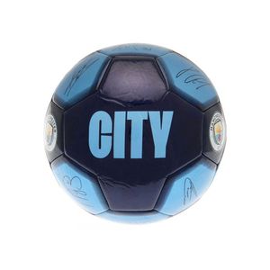 Manchester City FC - "City" Fußball mit Unterschriften BS3680 (5) (Himmelblau/Marineblau)