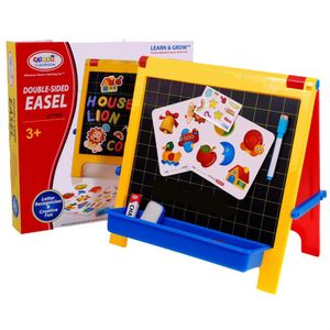 MalPlay Kindertafel 2 in 1 Kreidetafel und Whiteboard | Doppelseitig | Schreibtafel mit magnetische Buchstaben | Malzubehör tolles Geschenk für Kinder ab 2 Jahre