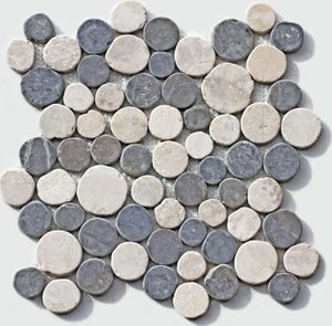 1 Marmor Naturstein Mosaikfliese CO-006 Stein rund Bodenfliesen Badfliesen Fliesen Lager Verkauf Stein-Mosaik Herne NRW