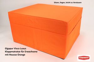 Gigapur Visco Luxus Klappmatratze für Erwachsene mit Housse Orange (11548)