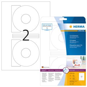 HERMA CD-Etiketten A4 weiß 116 mm Papier blickdicht 50 St.