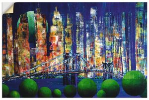 ARTland Wandbild, selbstklebend New York Brooklyn Bridges Größe: 30x20 cm