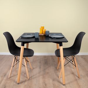 BAM-Meubel 3-dielny jedálenský set Ponti + Jaxx Black - jedálenský stôl s 2 stoličkami