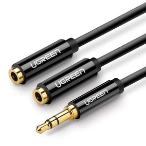 Ugreen 3,5 mm Audio Y-Adapter Kabel 25cm, Schwarz - Kopfhrer Splitter fr AUX (Modell 20816)