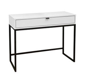 Schminktisch Konsole Schreibtisch mit Schublade auf Metallbeinen – TELLA Weiß