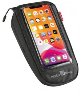 KLICKfix Phone Bag Comfort M mit Adapter transparent schwarz mit Drehkupplung