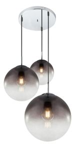 Globo Lighting Hängeleuchte Metall, Glas, Kabel PVC Schwarz, 3 Kugeln mit DM: 20 - 25 - 30 cm, ø: 510mm, H: 1200mm, exkl. 3x E27 40W 230V