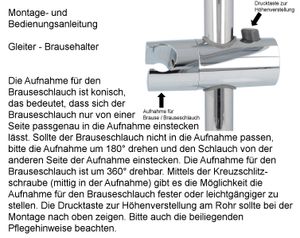 tecuro Gleiter Schieber Brausehalter für Wandstange 20,5 mm chrom