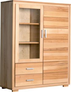 Highboard Vitrine Genf 2-türig Kernbuche Massivholz geölt