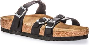 Birkenstock Franca Braided Damen Wildleder Ledersandalen in Schwarz – 7 UK - 40 EU - 9/9.5 US / Black