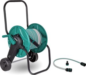 Vonroc Schlauchtrommel mit 20m Gartenschlauch - Gartendüse, 6 Schlauchverbinder