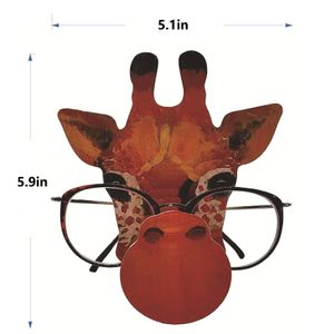 (Žirafa) Roztomilý kreativní držák na brýle, 1 kus dřevěného rámu na brýle ve tvaru zvířete pro domácnost, kancelář, dekorace na stůl
