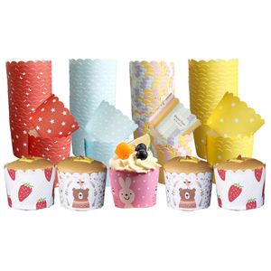 CANDeal 100 Stück Muffin Backformen aus stabilem Papier, groß Ø 5 cm, Muffinförmchen / Cupcake Backformen, Zufällige Farbe