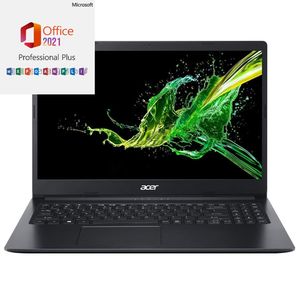 Acer Aspire A315 - Intel Quad Core - 256GB SSD - 8GB DDR4-RAM - Windows 11 + MS Office 2021 Pro - 39cm (15.6" LED TFT) Full HD Matt - LAN