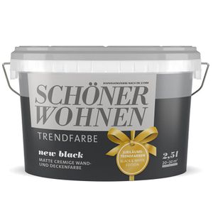 SCHÖNER WOHNEN Trendfarbe  Matt farbton wählbar 2.5 L, Farbe:New Black