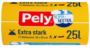 Pely, Worki na śmieci ze sznurkiem 25l, 17 sztuk (PRODUKT Z NIEMIEC)