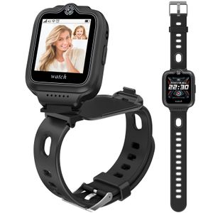 （Black）Dětské chytré hodinky s GPS telefonem hodinky 4G Wi-Fi video hovor chytré hodinky s 360 ° otáčením a duální kamerou SOS krokoměr hračka dárek k Vánocům narozeniny pro děti, chlapce a dívky